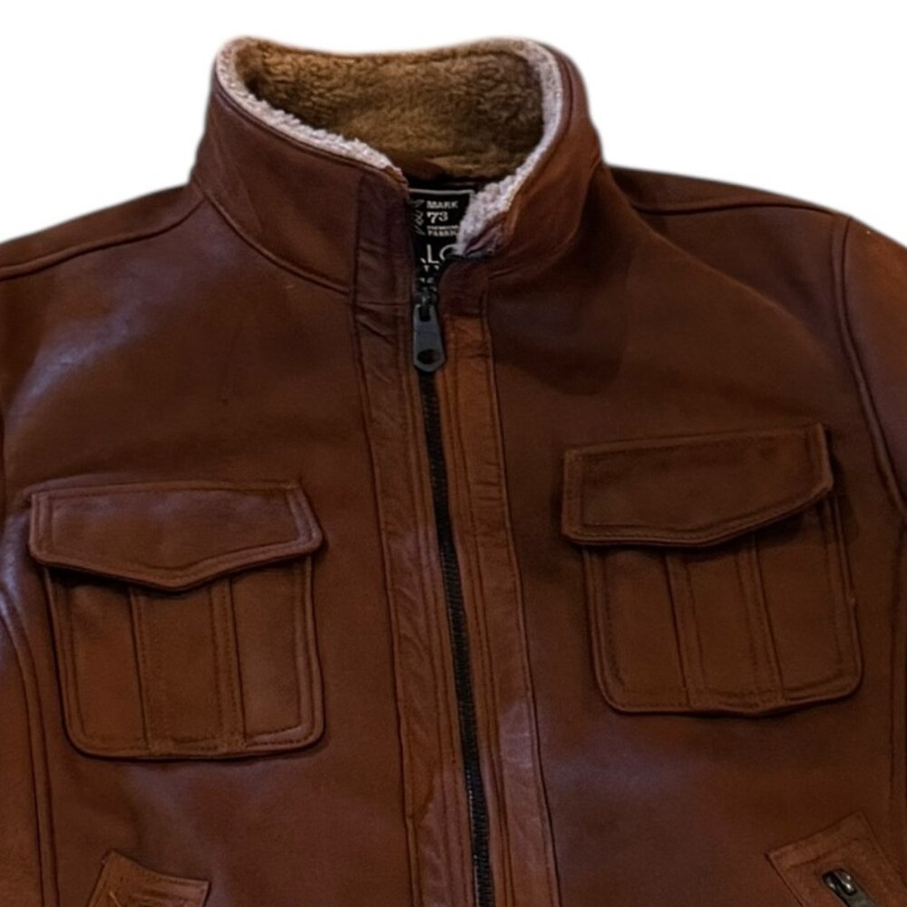 Like new! BUFFALO David Bitton Faux Leather Shearling Coat Size Large - Picture 4 of 13